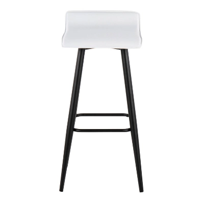 Set Of 2 Ale Faux Leather/Steel Barstools Black/White - LumiSource 5 Set Of 2 Ale Faux Leather/Steel Barstools Black/White - LumiSource - Image 5