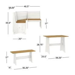 Cottonwood Wood L - Shaped Dining Nook White/Honey - Hillsdale Furniture -Home Style Deals Store GUEST bb6b59f9 eebf 410d b678 83d5358755b8