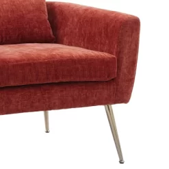 29.5" Modern Chenille Accent Armchair With Gold Metal Legs And Throw Pillow - ModernLuxe -Home Style Deals Store GUEST bbda33e1 bbc6 4400 8745 11fc3c2f24b4