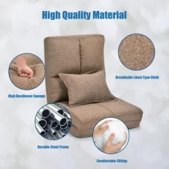 Costway Fold Down Chair Flip Out Lounger Convertible Sleeper Couch Futon Bed W/ Pillow -Home Style Deals Store GUEST bcde3d88 3f2f 489c afa1 21dde2410183