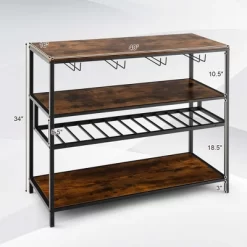 Costway Rustic Wine Rack Table 13 Bottles Wine Bar Cabinet Freestanding With Glass Holder -Home Style Deals Store GUEST bd1f3129 8fb6 4af7 a252 580e04e1767e