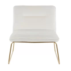 Casper Contemporary Upholstered Accent Chair Gold/Cream - LumiSource -Home Style Deals Store GUEST bd2f6dde ff57 4e19 a9b8 22b80455b3f5