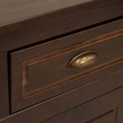 Sunnydaze Decor Sunnydaze Sideboard With 3 Drawers And 3 Doors - Solid Pine Construction - Dark Brown- 32" -Home Style Deals Store GUEST bd6c1516 eb32 47fc b91a e9722d5a1e0d