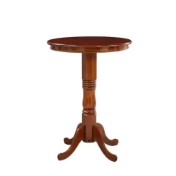 Round Pedestal Bar Height Table Wood/Cherry - Boraam