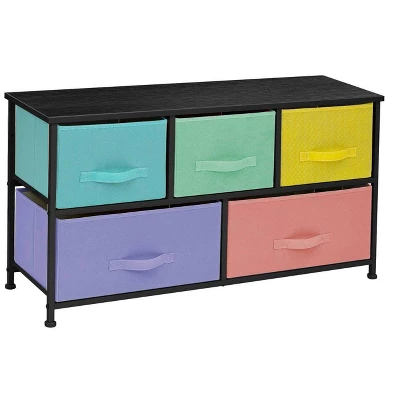 Sorbus Drawer Dresser For Bedroom Home And Office And More Black/Pastels 2 Sorbus Drawer Dresser For Bedroom Home And Office And More Black/Pastels - Image 2