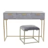 Contemporary Wood Console Table Dressing Table Desk With Mirror And Stool Set - Olivia & May