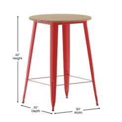Emma And Oliver Indoor/Outdoor Bar Top Table, 30" Round All Weather Poly Resin Top With Steel Base -Home Style Deals Store GUEST bec23d65 fd0f 4e5f b229 142e77cbefa0