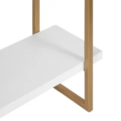 20" X 30" Leigh Wood And Metal Wall Shelf White/Gold - Kate & Laurel All Things Decor -Home Style Deals Store GUEST bf336944 ee94 4360 a6d4 7a41154f5aac