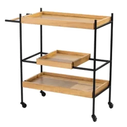 Jengarn Rolling Bar Cart Natural/Black - Aiden Lane -Home Style Deals Store GUEST bf9d9f7c 9d9f 4608 86c2 f36d7cc9bdb3
