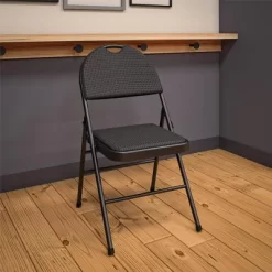 Set Of 4 Triple Braced Commercial Xl Comfort Padded Metal Folding Chair Black - Room & Joy -Home Style Deals Store GUEST bfb20e1c a5f5 4703 8bad 449d6a6eb014