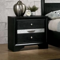 2pc Queen Whether By Bed With Nightstand Black - MiBasics -Home Style Deals Store GUEST c0da689f f4d6 47f3 b120 59e26b7803c1