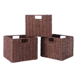 4pc Adriana Storage Bench With Baskets Walnut - Winsome -Home Style Deals Store GUEST c1568a57 03a6 4e9a 8576 8b1a658ba770