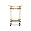 Round Metal Bar Cart Gold - Linon