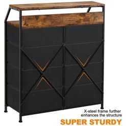 REAHOME 8 Drawer Steel Frame Wood Top Storage Organizer Dresser For Closet, Living Room, And Entryway With 2 Drawer Organizers, Rustic Brown -Home Style Deals Store GUEST c41d2111 af11 4ba3 9431 e1801f525309