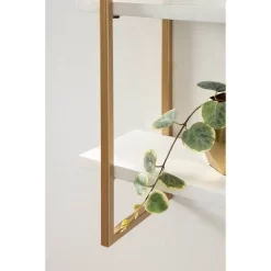 20" X 30" Leigh Wood And Metal Wall Shelf White/Gold - Kate & Laurel All Things Decor -Home Style Deals Store GUEST c51bc059 3f6a 42af 8511 618e523ab0ba
