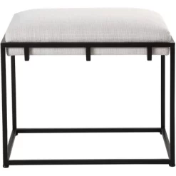 Uttermost Paradox 24" Wide Matte Black And White Small Bench