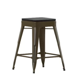 Flash Furniture Cierra Set Of 4 Commercial Grade 24" High Backless Metal Indoor Counter Height Stools With All-Weather Poly Resin Seats -Home Style Deals Store GUEST c5617cd2 c3d0 49b6 8261 1cf6487a4b99