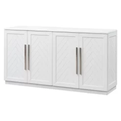 60" Storage Buffet Sideboard With Adjustable Shelves And Silver Handles - ModernLuxe -Home Style Deals Store GUEST c5e896ec 535a 42f2 80e8 8a3147ba71d8