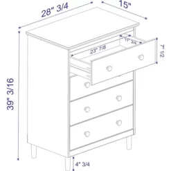 Stiva Classic Mid-Century Modern Vertical 4 Drawer Dresser - Saracina Home -Home Style Deals Store GUEST c68dcea8 e822 48f2 ad8d f9b5bfe2eb06