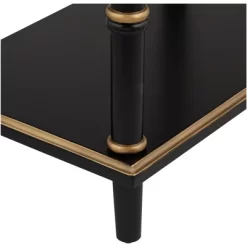 55 Downing Street Modern Luxe Wood Rectangular Accent Side End Table 15" X 24" With Drawer Shelf Black Gold For Living Room Home -Home Style Deals Store GUEST c6bd7080 3a03 40cc 889d e7ac3f236c98