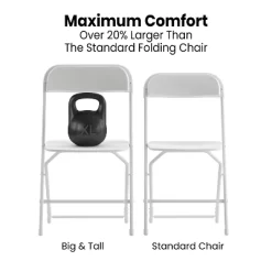 Flash Furniture Hercules™ Big And Tall Commercial Folding Chair - Extra Wide 650LB. Capacity - Durable Plastic - 4-Pack