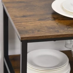 HOMCOM Industrial Wine Rack With 11-Bottles Holder, Free Standing Wine Shelf With Glass Holders For Home Bar, Kitchen, Rustic Brown -Home Style Deals Store GUEST c6e46614 dca2 4ce6 967e 37fe66fcf6ac