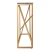 Arendale Faux Marble Skinny Console Table Gray/Gold - Aiden Lane