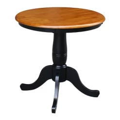 30" Round Top Pedestal Dining Table Black/Red - International Concepts
