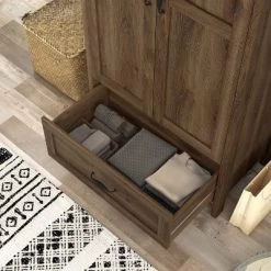 Nurembo 1 Drawer Wardrobe Closet Distressed Walnut - HOMES: Inside + Out -Home Style Deals Store GUEST c864c522 3970 4894 9cf3 ee21dd3a5ba0