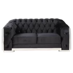 71" Pyroden Loveseat Black Velvet/Chrome Finish - Acme Furniture -Home Style Deals Store GUEST c86b059a 02d2 4e59 a483 6928dfc0ed6c