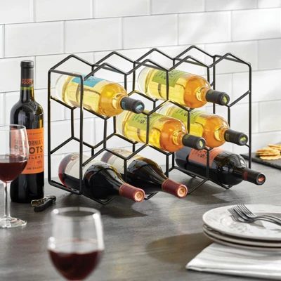 MDesign Hexagon 11 Bottle Wine Rack For Kitchen Counter Or Fridge 1 MDesign Hexagon 11 Bottle Wine Rack For Kitchen Counter Or Fridge