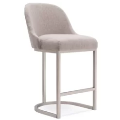 Set Of 2 Barrelback Counter Height Barstool With Metal Base Pewter/Oatmeal Linen - Leick Home -Home Style Deals Store GUEST c93285af eae1 47c7 874d 51aacd07ff85
