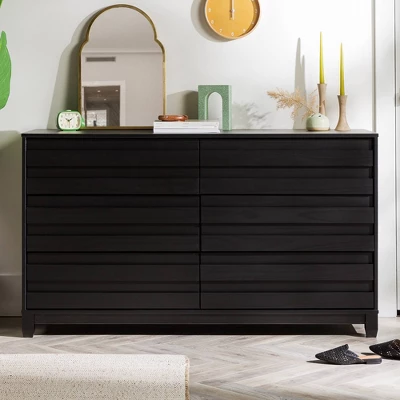 Ilya Solid Wood Modern Panel Front 6 Drawer Dresser - Saracina Home 1 Ilya Solid Wood Modern Panel Front 6 Drawer Dresser - Saracina Home