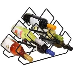 Sunnydaze Decor Sunnydaze Modern 6-Bottle Triangular Wine Rack - Indoor Steel Wire Tabletop Accent - Black -Home Style Deals Store GUEST cada78f1 a714 4324 a315 aad45e094cdf