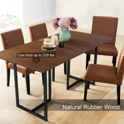 Costway 63'' Console Dining Table Rectangular Kitchen Table W/ Metal Frame And Wood Top -Home Style Deals Store GUEST cb1255ba 8565 4d44 acff ae821d7e76a4