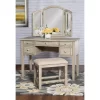 Sophie Vanity And Stool White Wash - Powell Company