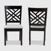 2pc Caron Upholstered Wood Dining Chair Set - Baxton Studio