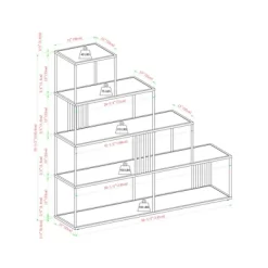 55.5" Modern 4 Shelf With Metal Bar Room Divider Bookcase Coastal Oak/Black - Saracina Home -Home Style Deals Store GUEST cc7da339 0cfb 4594 9f54 82cb5df98f11