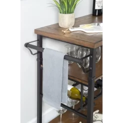 Austin Wine Cart Brown/Black - Linon -Home Style Deals Store GUEST ccbe217a a709 4ddc b513 e8a1f77b248e