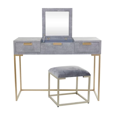 Contemporary Wood Console Table Dressing Table Desk With Mirror And Stool Set - Olivia & May 8 Contemporary Wood Console Table Dressing Table Desk With Mirror And Stool Set - Olivia & May - Image 8