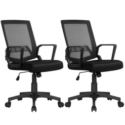 Yaheetech Adjustable Mid-Back Office Chair Computer Chair With Wheels -Home Style Deals Store GUEST cda7bd30 0ed6 4247 840c 5ef789a829b9