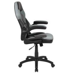 BlackArc High Back Gaming Chair With Gray And Black Faux Leather Upholstery, Height Adjustable Swivel Seat & Padded Flip-Up Arms -Home Style Deals Store GUEST cf90ef5c 0aaf 4111 ab6d 4e12c284cb8e