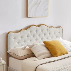 Classic Upholstered Platform Bed With Buckle Backrest, Metal Frame And Solid Wood Ribs-ModernLuxe -Home Style Deals Store GUEST cfe8dc58 3e2c 489a 814a 555c6440aa2d