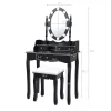 Costway Makeup Vanity Dressing Table 10 Dimmable Bulbs WhiteBlackBrown