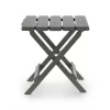 Camco Adirondack Portable Outdoor Camping Small Weatherproof Rustproof Durable Plastic Folding Side Table For Indoor And Outdoor Use, Sage