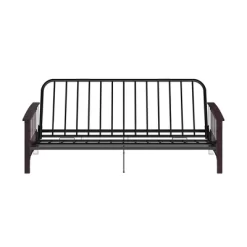 Full Size Holly Espresso Wood Arm Futon Frame With 6" Microfiber Mattress Tan - Room & Joy -Home Style Deals Store GUEST d053ce8c 5fb2 4b1c bc82 7d4b62fc276f