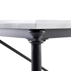 Elda Faux Stone Rolling Kitchen Island Black With White Faux Marble - Aiden Lane -Home Style Deals Store GUEST d0f1a187 ead8 4ab4 8256 50867b40263a