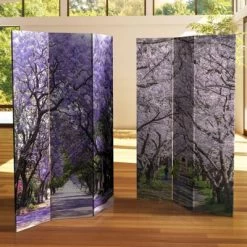 6" Double Sided Lavender Road Canvas Room Divider Purple - Oriental Furniture -Home Style Deals Store GUEST d1bfa484 efa9 4dbd 9aec e2e7eb088109