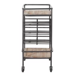 Metal And Wood 2 Tiered Wine Rack Chart Gray - Olivia & May -Home Style Deals Store GUEST d2927135 4e53 48bc b358 77b1d4af5d1d