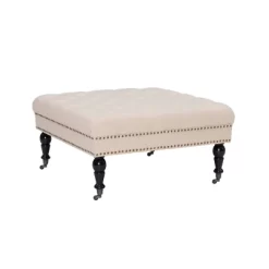Isabelle Square Tufted Ottoman - Linon -Home Style Deals Store GUEST d2b46ddd 5745 45d1 9a65 900cd839766d
